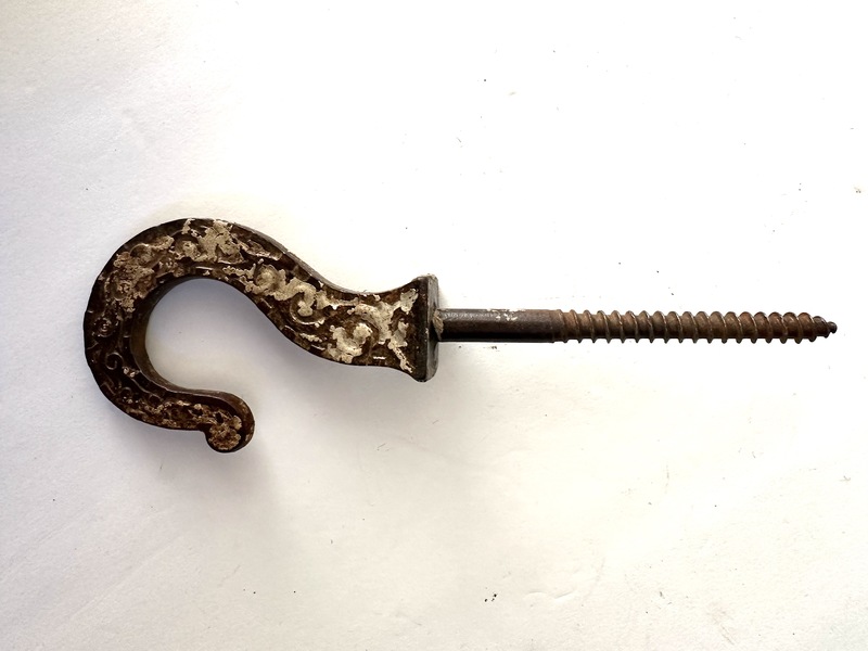 1860s Cast Iron Decorative Lamp Plant Hanging Hook