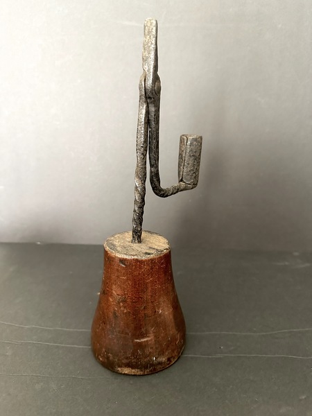18th C Rushlight from Vermont Wood Base Nice