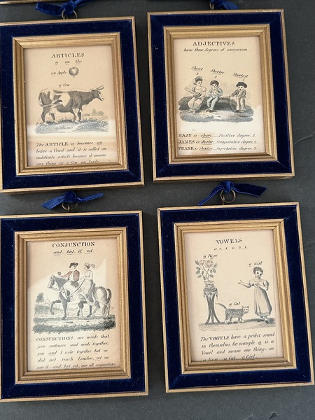 Six Framed Miniature 1826 Children's Engravings