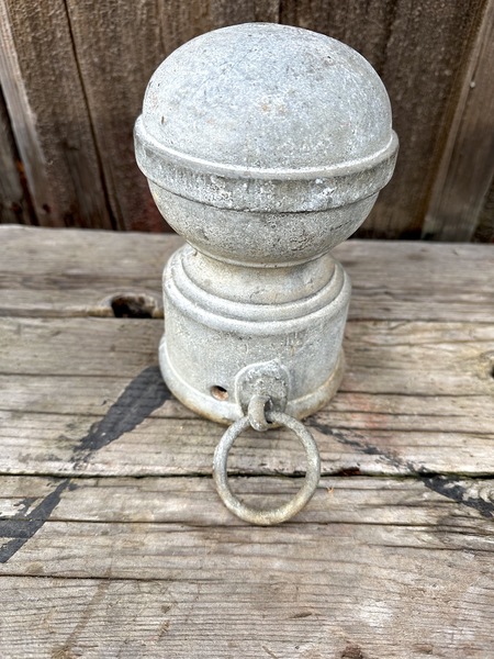 Antique Two Horse Hitching Post With Old Paint