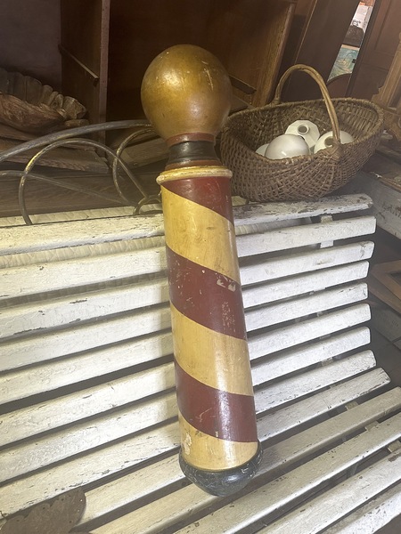 Late 19th C Wood Barbers Trade Sign Great Paint