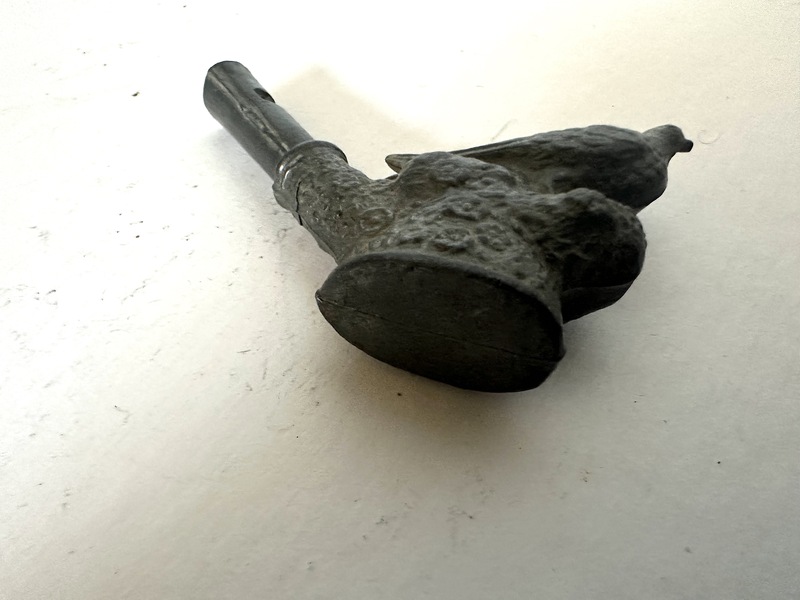 Antique Toy Bird Whistle Cast White Metal C 1890s