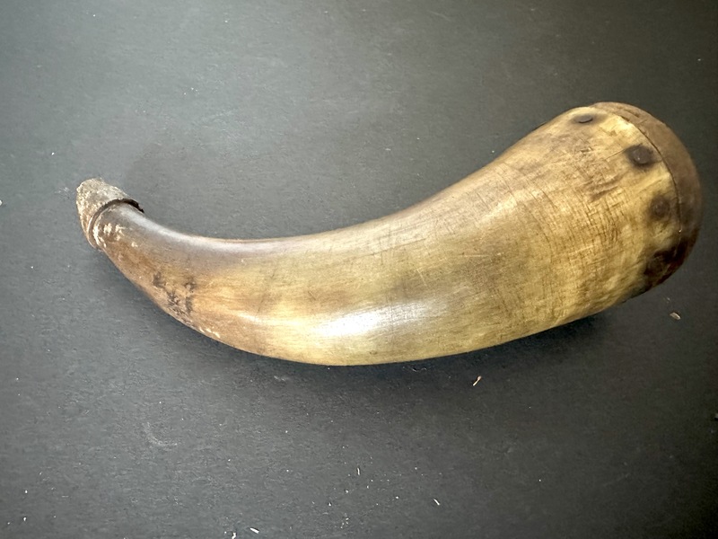 Small 19th C Powder Horn New Hampshire Found.
