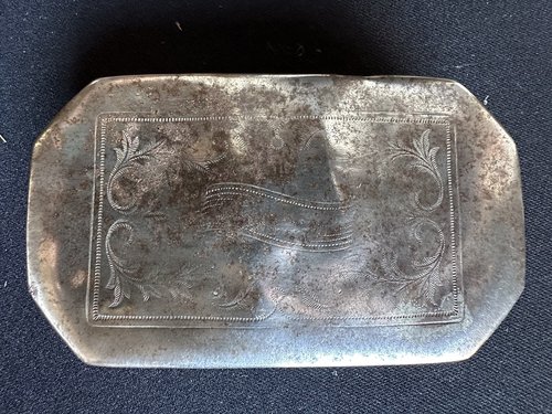 18th C Vermont Incised Tin Colonial Tinderbox