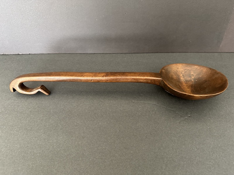 Long Early Wooden Decorated Ladle American Indian.