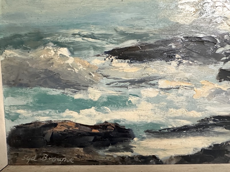 Syd J Browne Maine Coast Framed Oil Painting