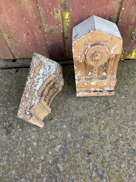 Two Matched Wood Architectural Corbels Great Paint