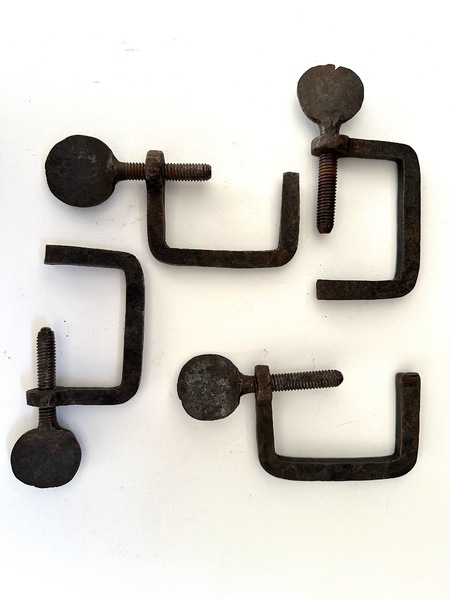 18thC Blacksmith Made Woodworker Adjustable Clamps