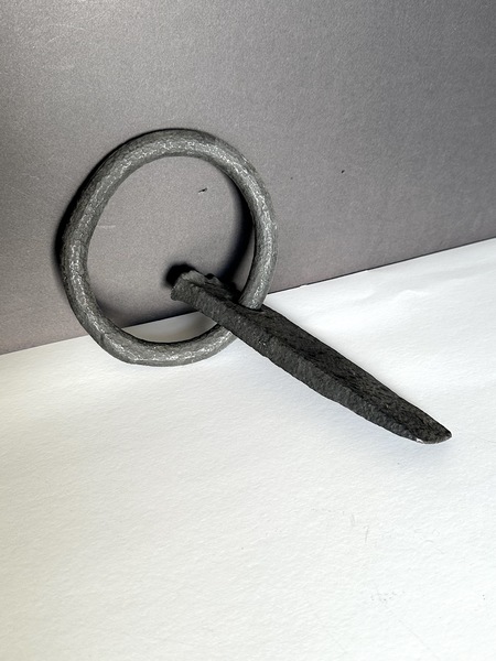 Primitive Iron Barn Ring Stonework HorseTether