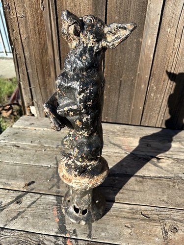 Cast Iron Standing Masters Dog Decorative Statue