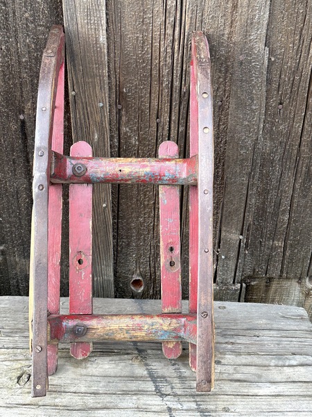 Vermont Syrup Sled in Great Paint C1840's to 1880s