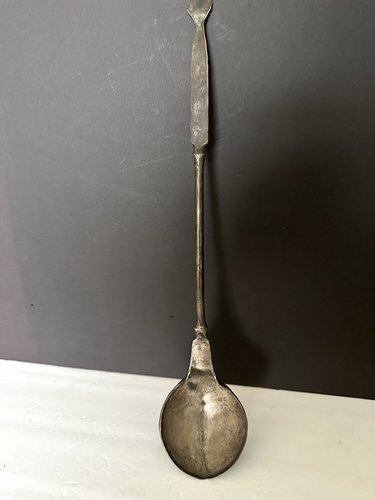 Colonial Copper W Silver Kitchen or Hearth Ladle