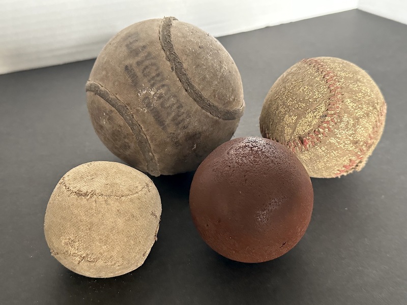 Old Sports Balls Display 1930s