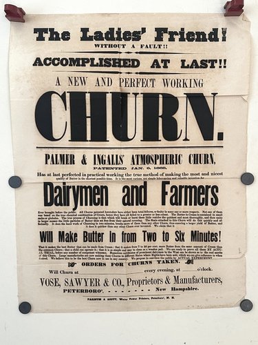Large1863 NH Broadside Atmospheric Butter Churn