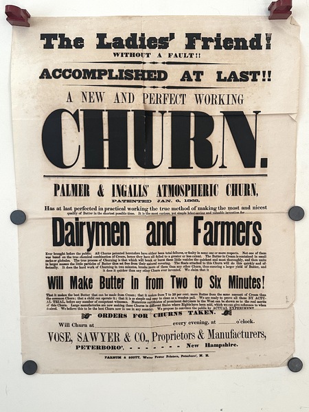 Large1863 NH Broadside Atmospheric Butter Churn