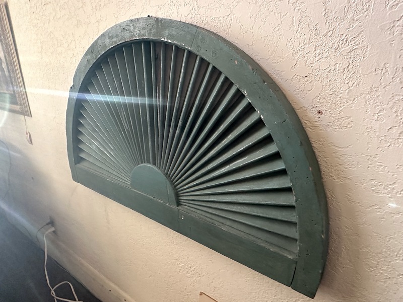 1880s Painted Sunburst Architectural Fan Overdoor