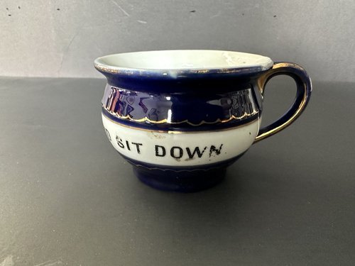 Small Mini Glazed Pottery Chamber Pot Whimsy Piece