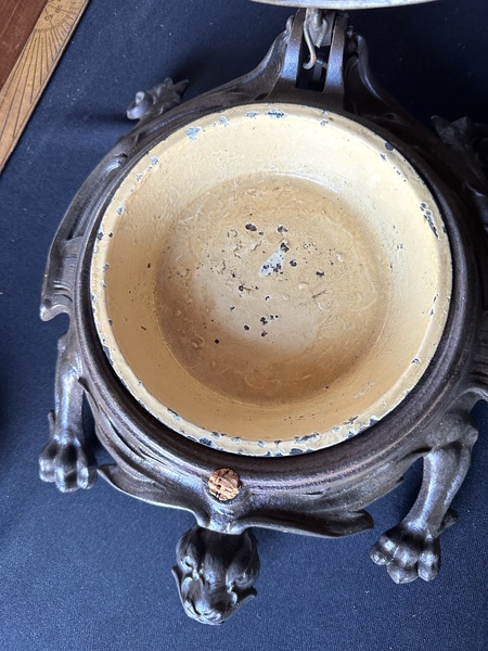 Rare Antique Bradley Hubbard Mechanical Spittoon