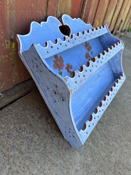 Sweet Painted Folkart Pine Cabinet