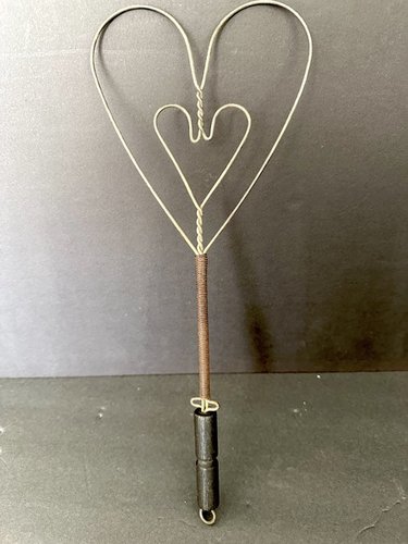 Old Wirework Double Heart Rug Beater C 1900
