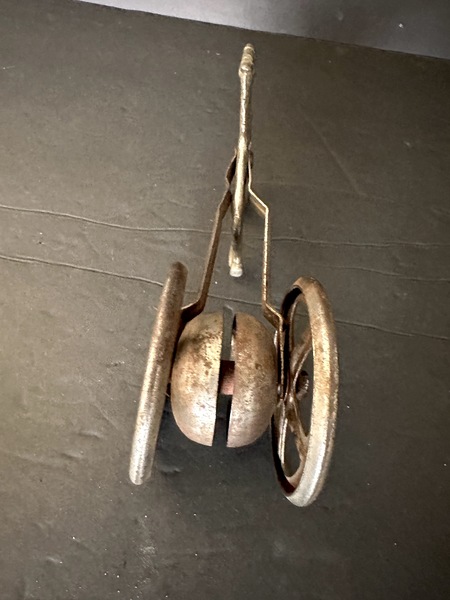1880s Tin and Cast Iron Horse Pull Toy With Bell