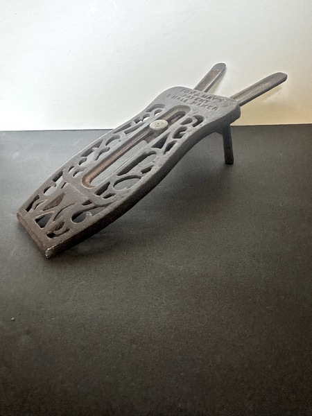 Rare 19th C Cast Iron Patent Pocket Boot Jack