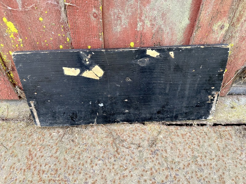 Early Small Painted Sandpaper Wood Sign