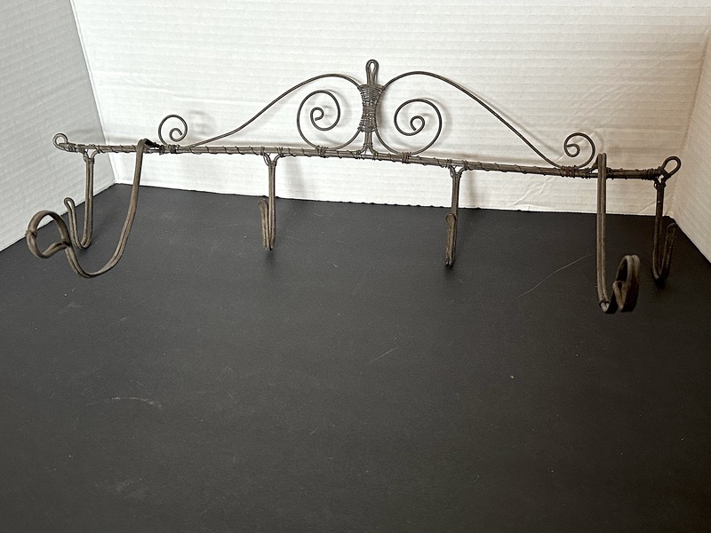Vintage Folkart Handone Wirework Coat and Hatrack