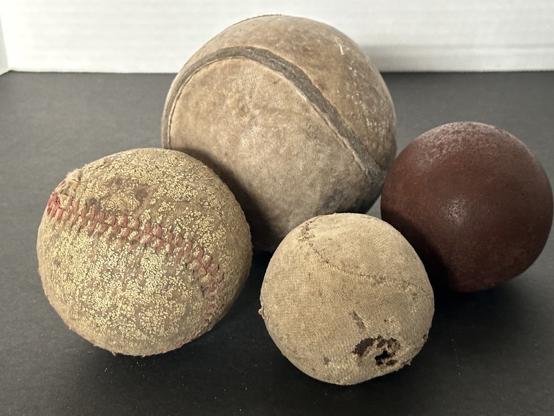 Old Sports Balls Display 1930s