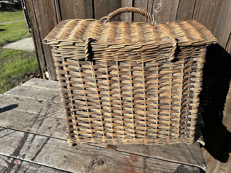 Antique Hand Done Willow Dog Transport 1880's