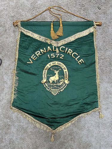 Vintage Companions of the Forest Satin Banner