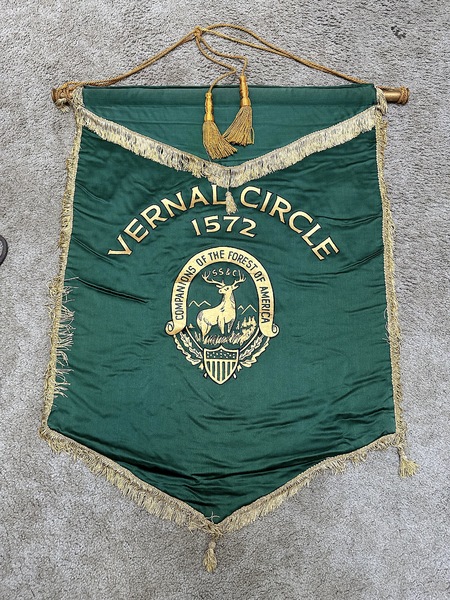 Vintage Companions of the Forest Satin Banner