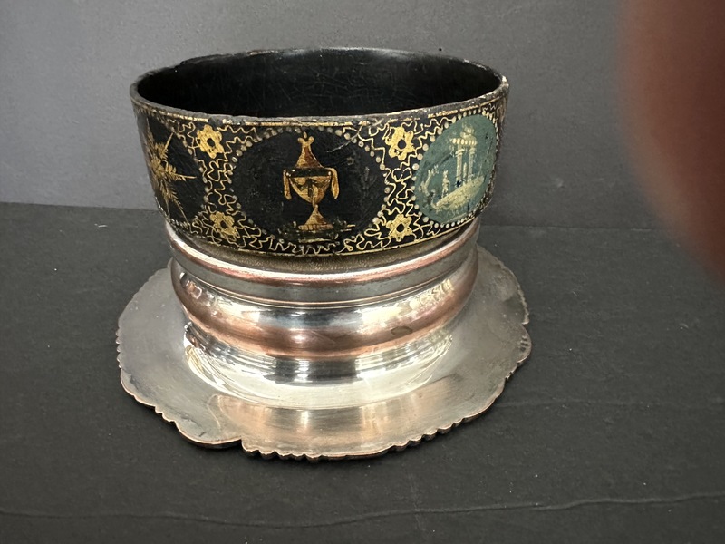 Papier Mache Wine Bottle Coaster C 1820s