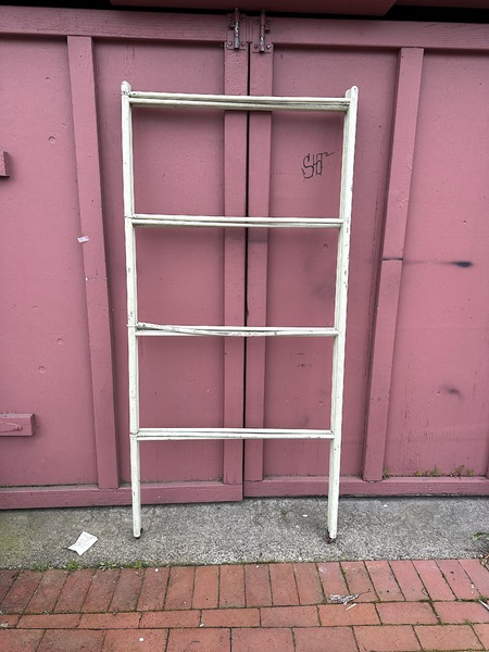 Nice Antique Painted Wood Folding Linen Quilt rack