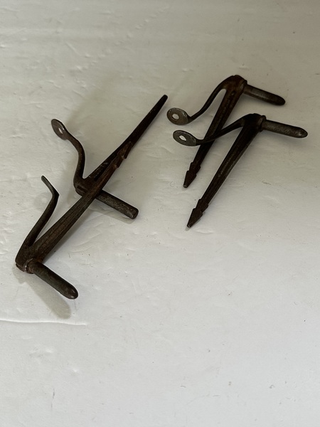 Antique Cast Iron House Shutter Dogs or Pintles