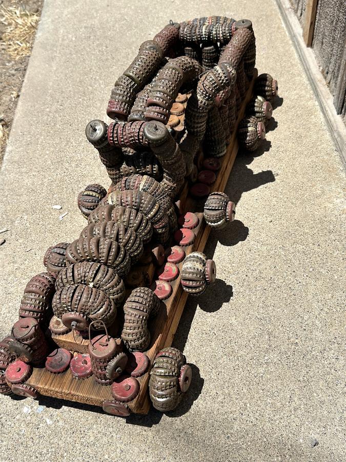 Americana Folk Art Bottle Cap Train and Tender