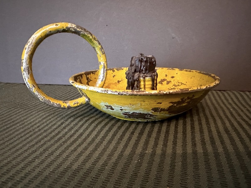 Big Ring Deep Mustard Paint Candle Chamberstick