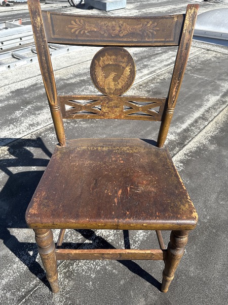 Important Early American Painted Thumback Chair