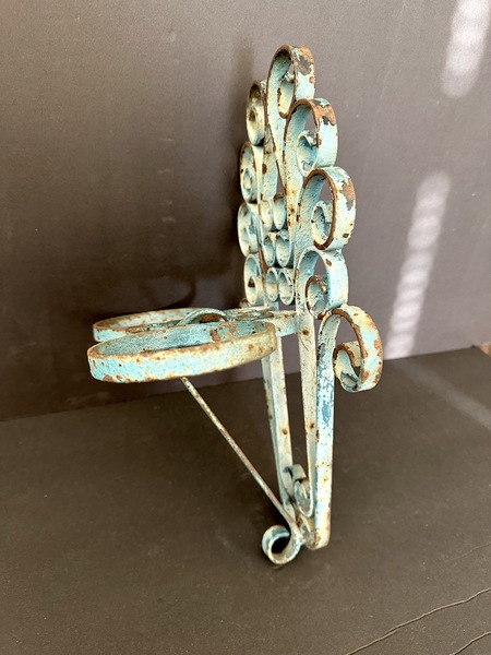 Vintage painted wrought iron potted plant holder