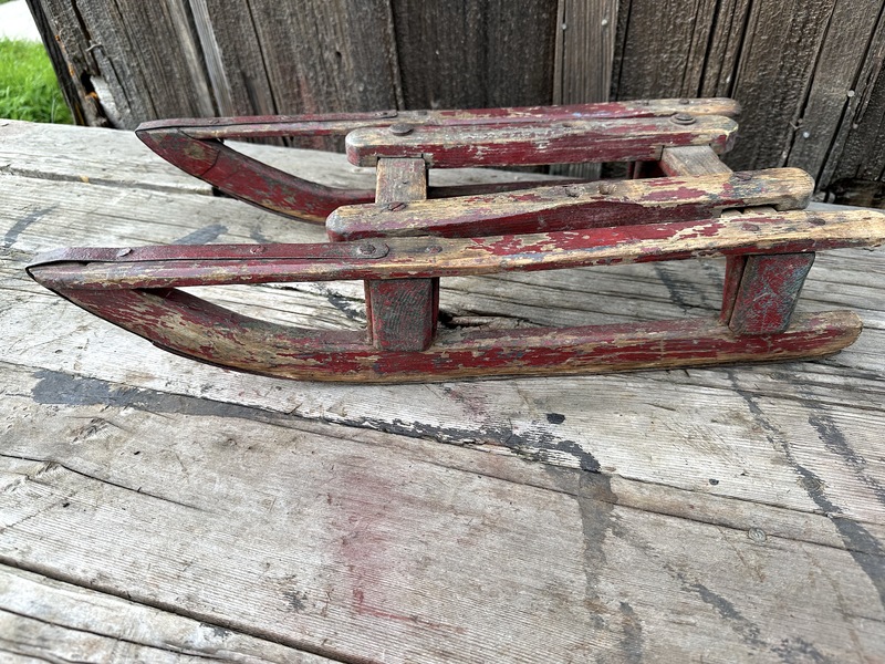Vermont Syrup Sled in Great Paint C1840's to 1880s