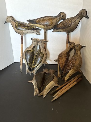 Boxed Set Vintage Tinnie Shorebird Decoys 1874