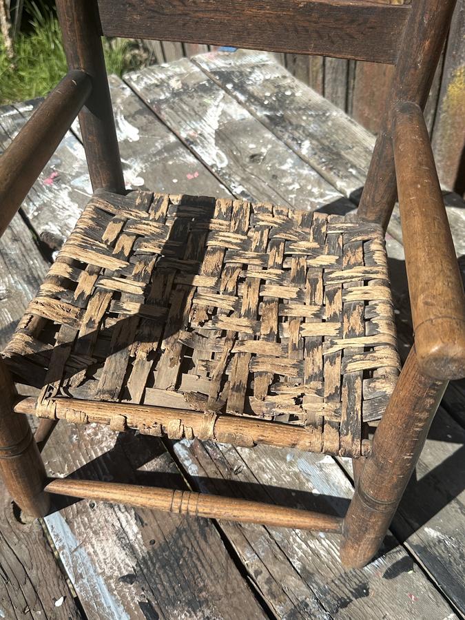 Charming Primitive Childs Slatback Chair Vermont