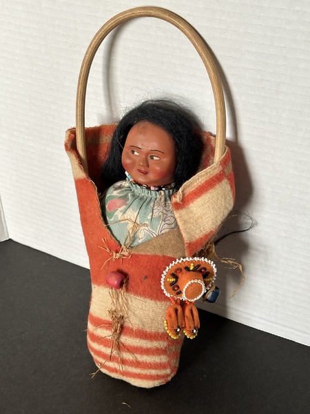 Vintage Papoose Skookum Indian Doll Well Decorated