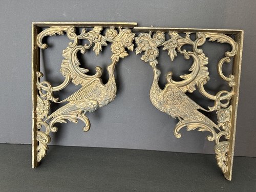 Pair of Phoenix Bird 1860 Cast Iron Shelf brackets
