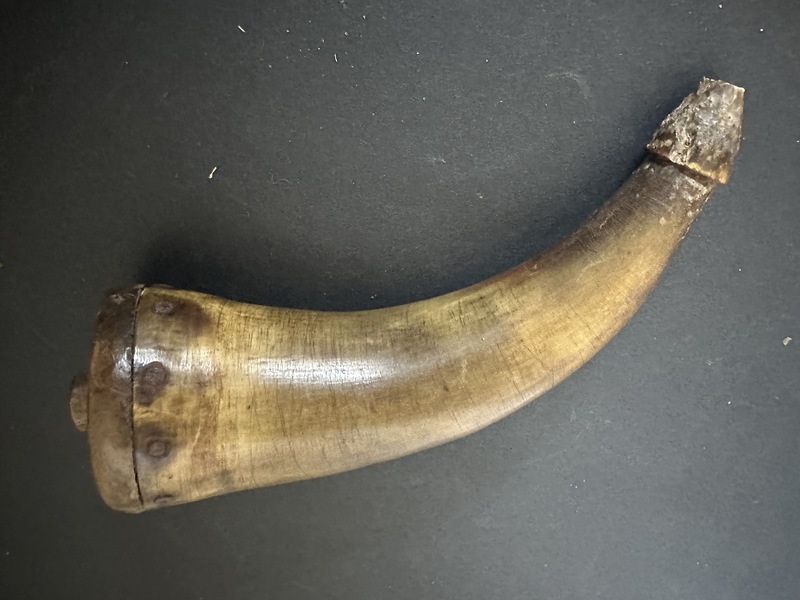 Small 19th C Powder Horn New Hampshire Found.
