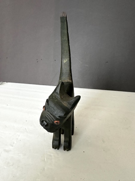 Vintage Wood Halloween Articulated Black Cat