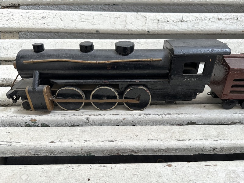 Homespun Five Piece Folkart Wood Train Set