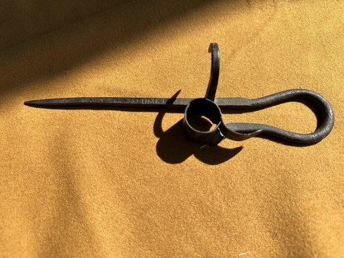 19th C Miners Candlestick Marked Calumet