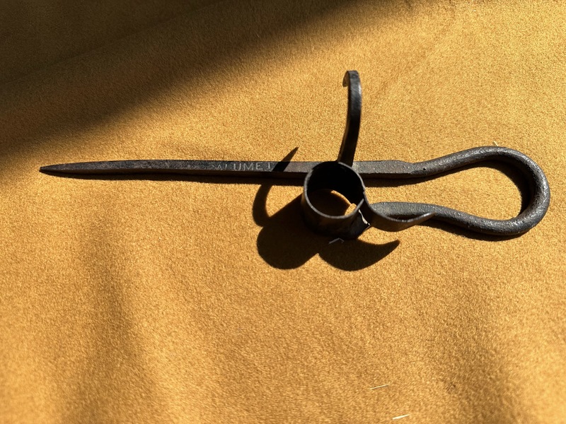 19th C Miners Candlestick Marked Calumet