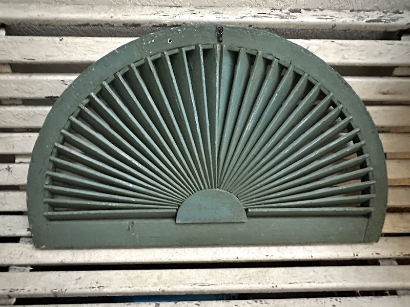 1880s Painted Sunburst Architectural Fan Overdoor